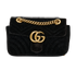 Small GG Marmont, &pound;520, Handbags, Black, Velvet, Front view